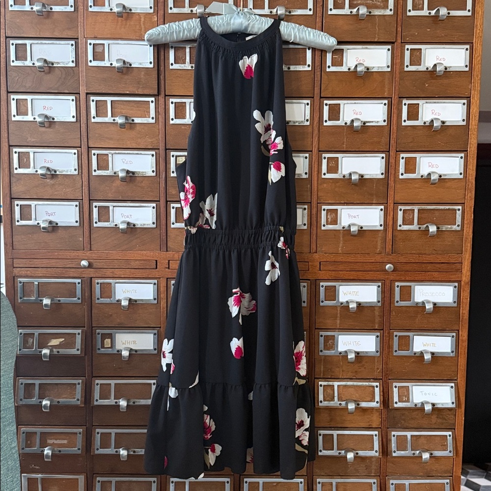 Wilfred Effet Floral Halter Mini Dress by Aritzia Size Small